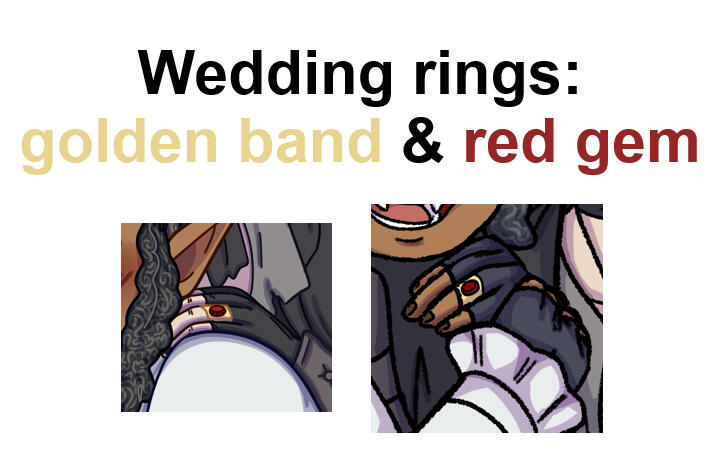 Our wedding rings, gold band with red gemstone